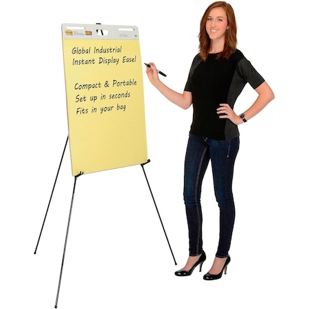 Global Industrial Aluminum Portable Easel Stand With Instant Collapsible Tripod, Black 695465